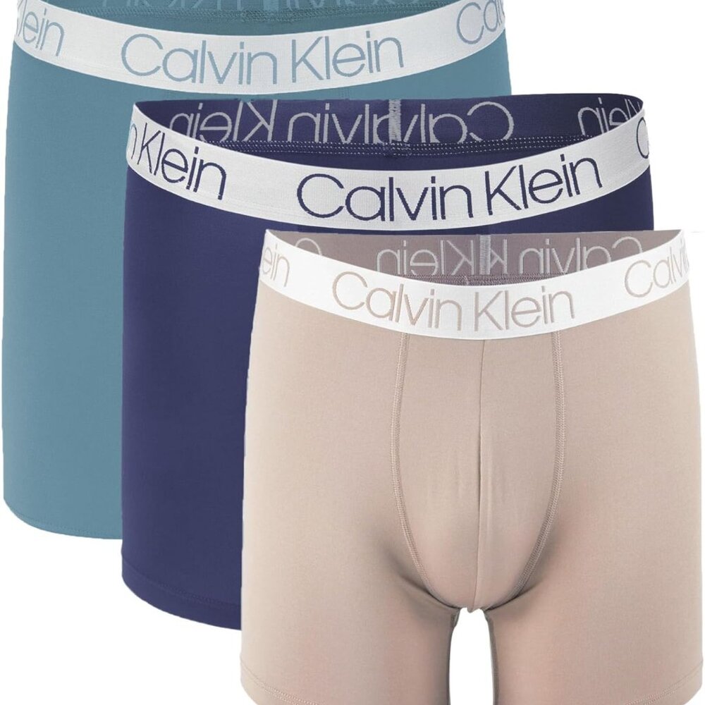 Calvin Klein Men`s Microfiber Boxer Briefs 3 Pack Assorted Colors Flash Sale NWT